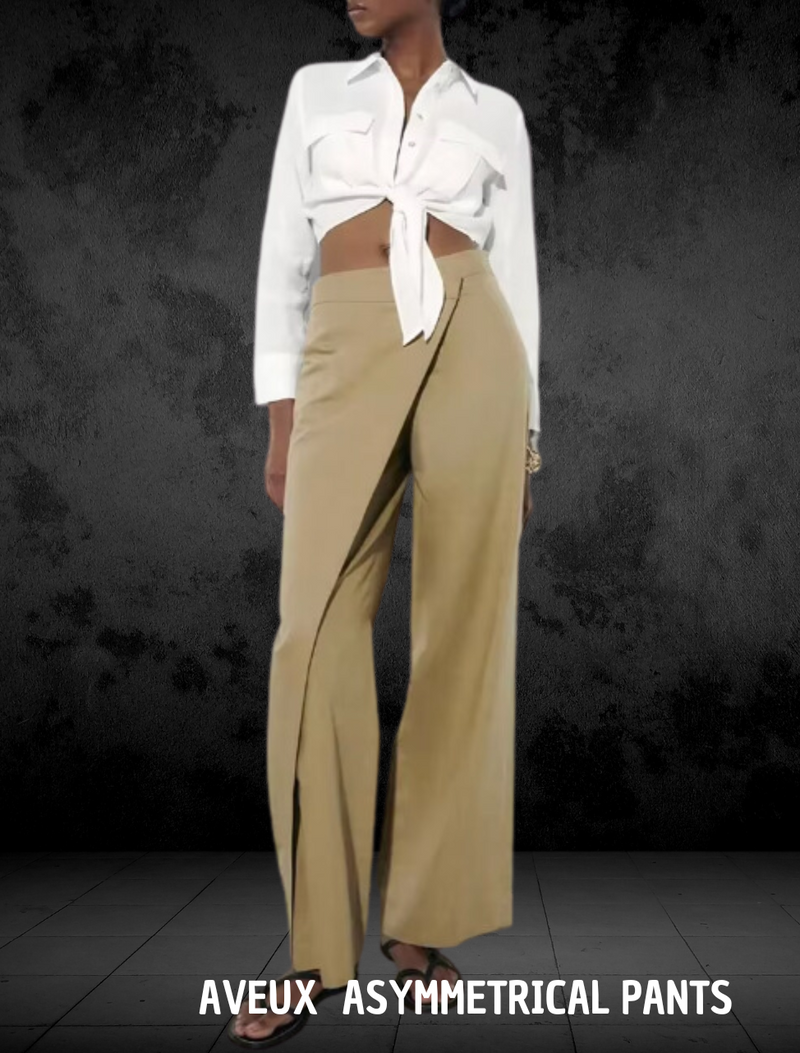 Aveux Linen Asymmetrical Pants