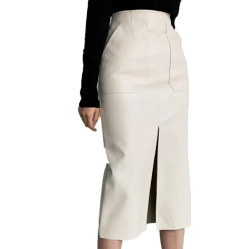 Sienna High-Waisted Faux Leather Pencil Skirt