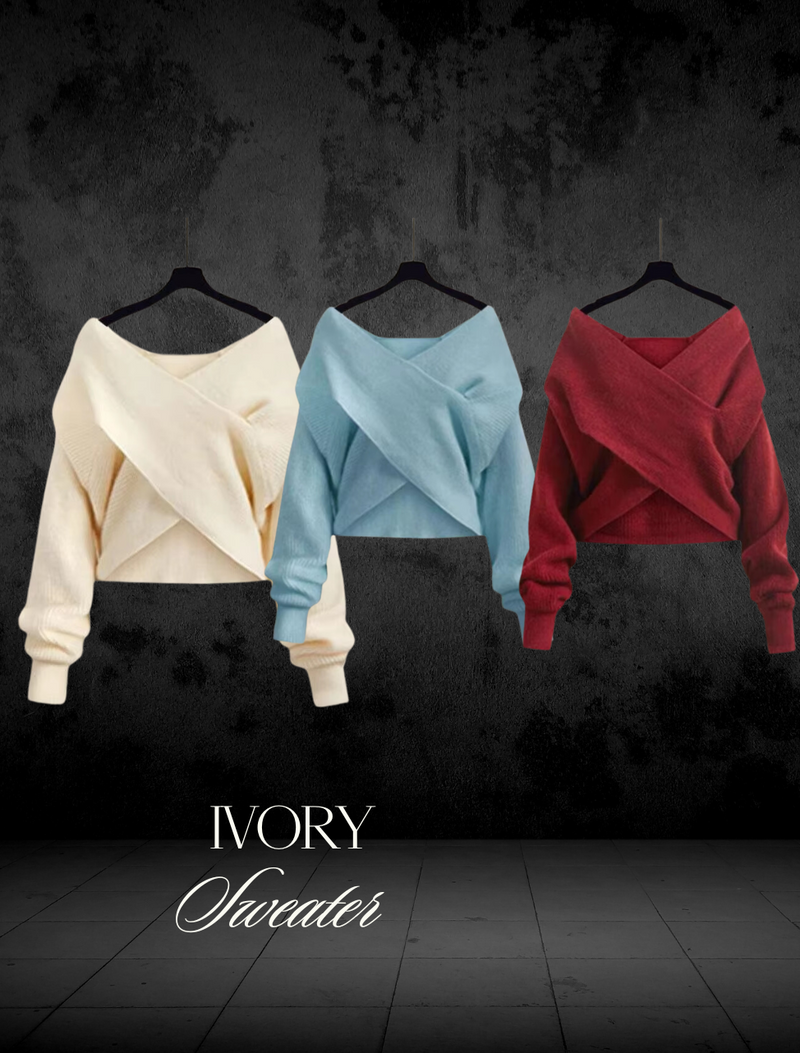 Ivory Twist Knit Sweater - Le Lys Blanc