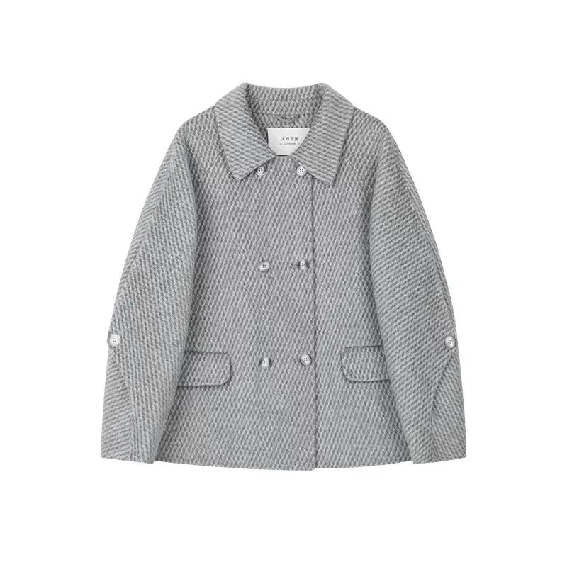 Breesy Heather Wool Peacoat - Le Lys Blanc