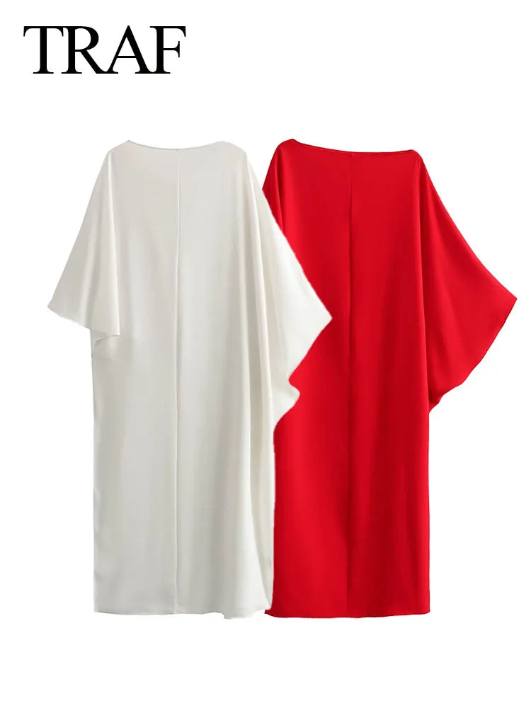 Scarlet  Elegance Draped Cape Blouse