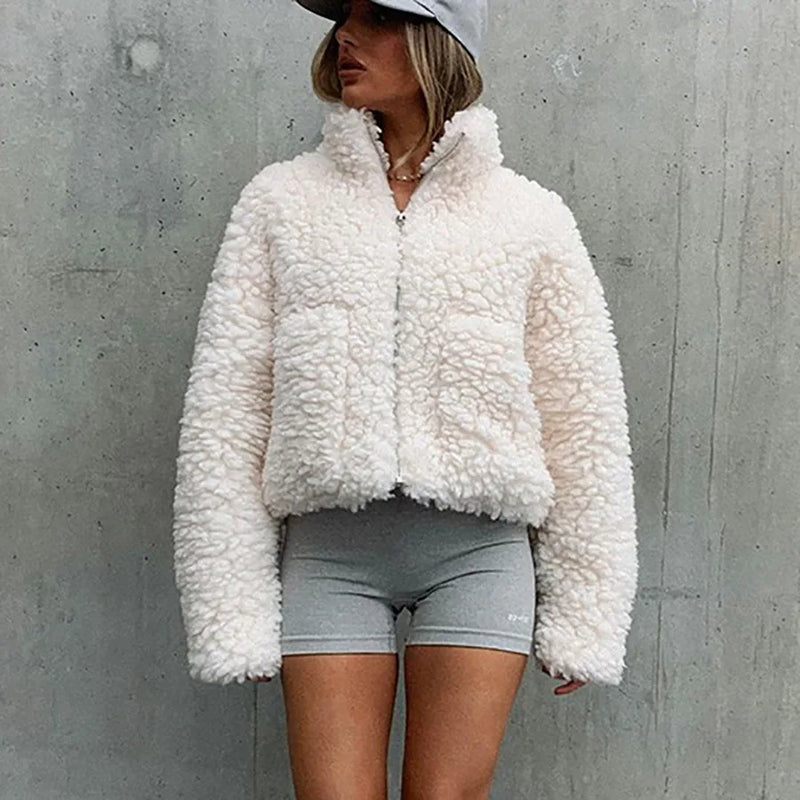 Faux Plush Coat