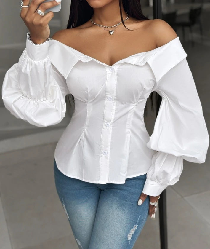 Bella Off-Shoulder Blouse - Le Lys Blanc