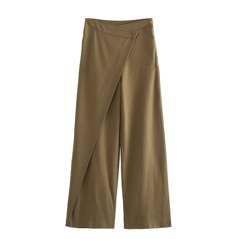 Aveux Linen Asymmetrical Pants