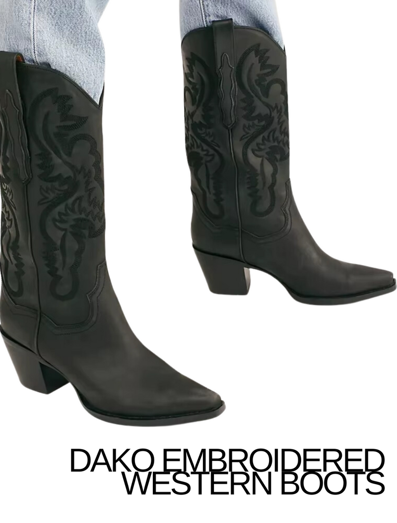 Dako Embroidered Western Boots