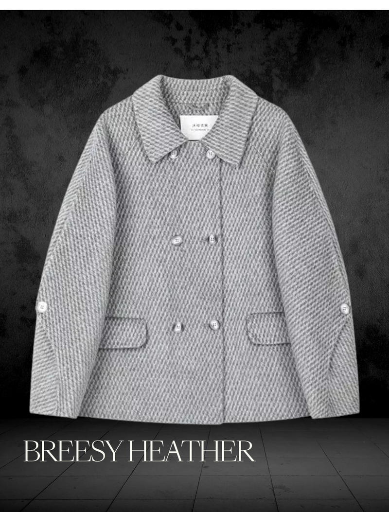 Breesy Heather Wool Peacoat - Le Lys Blanc