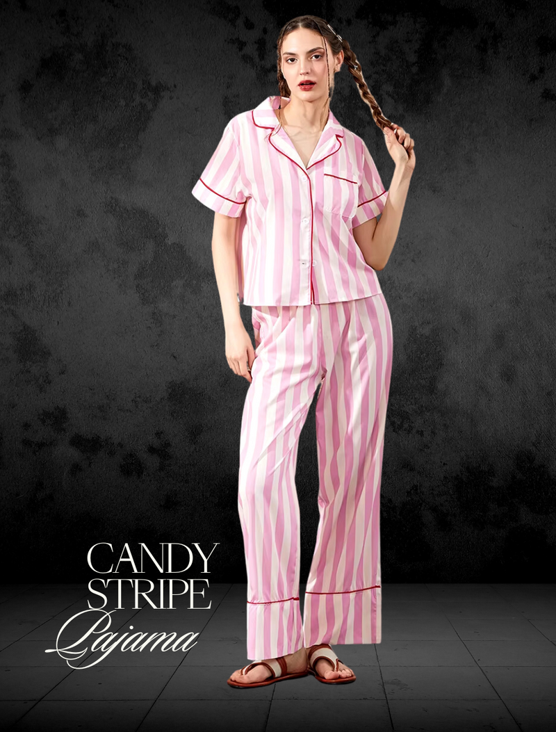 Candy Stripe Pajama Set - Le Lys Blanc