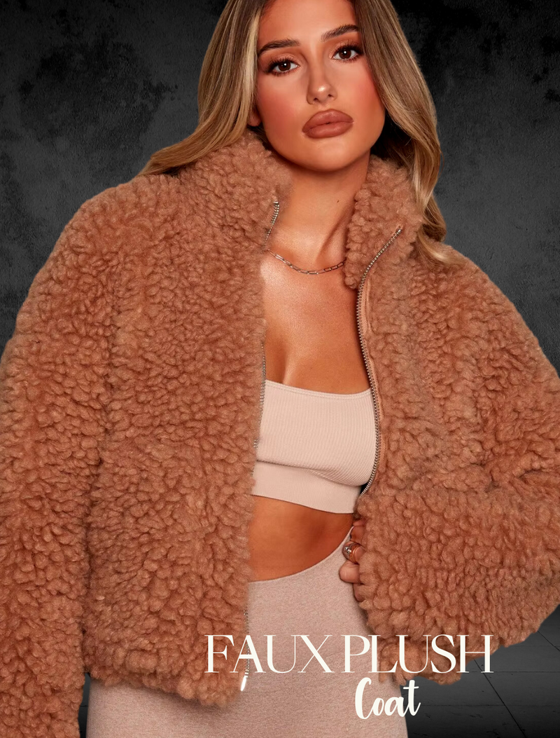 Faux Plush Coat