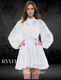 Ryvh Embroidery Elegant  Mini Dress - Le Lys Blanc