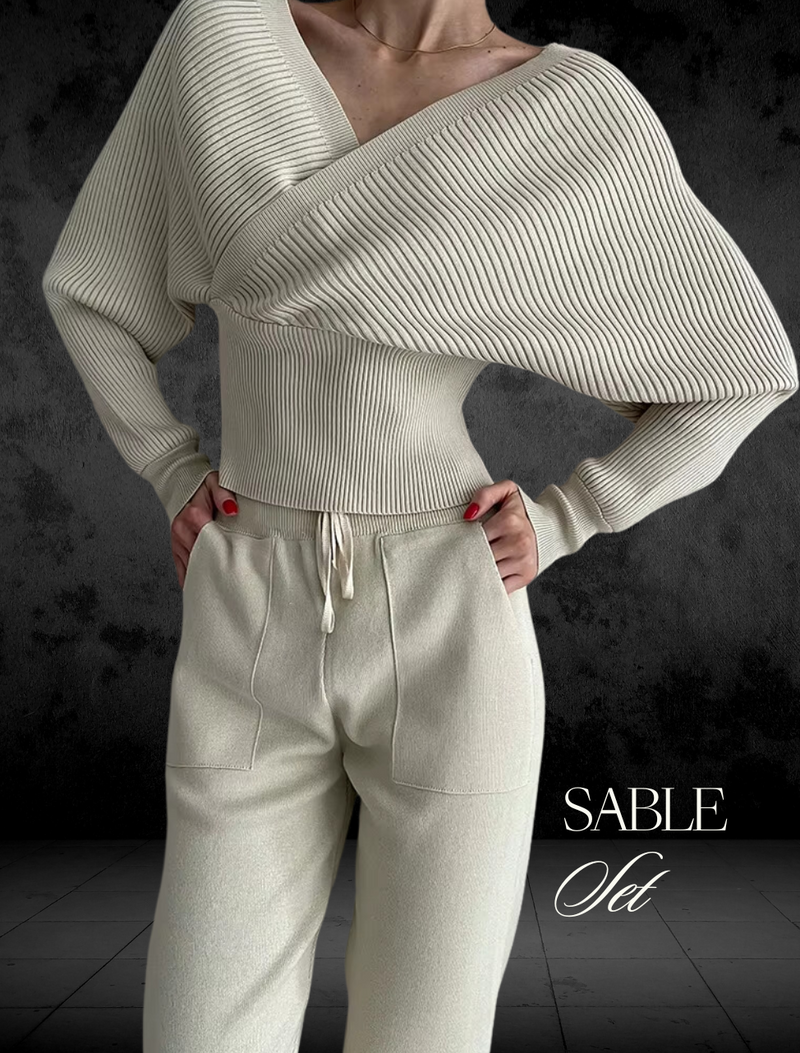 Sable Luxe Knit Set - Le Lys Blanc